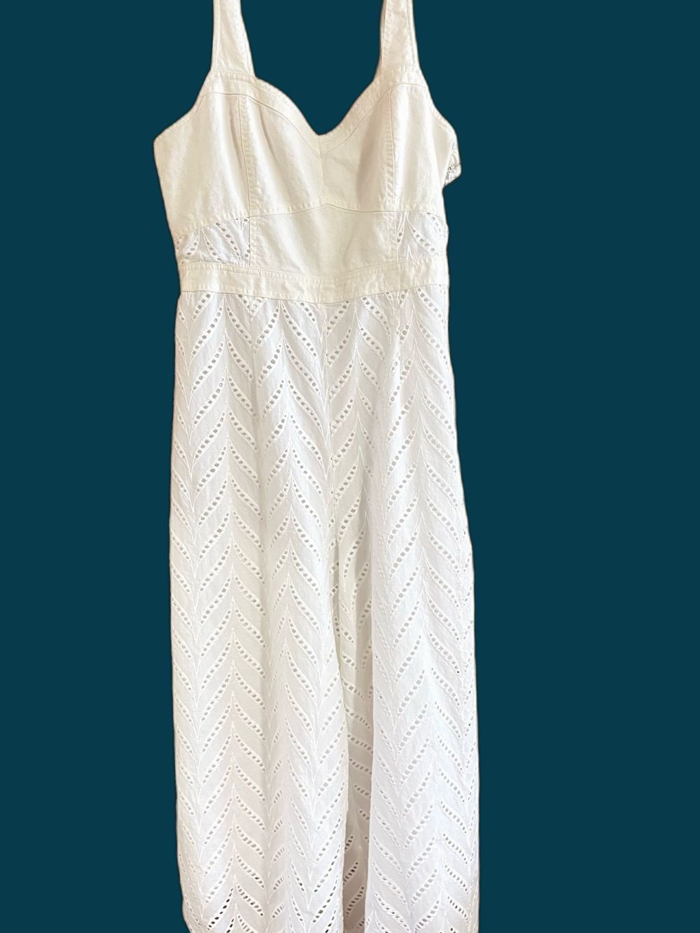 Anthropologie Ett:wa White Eyelet Wide-Leg Jumpsuit 14